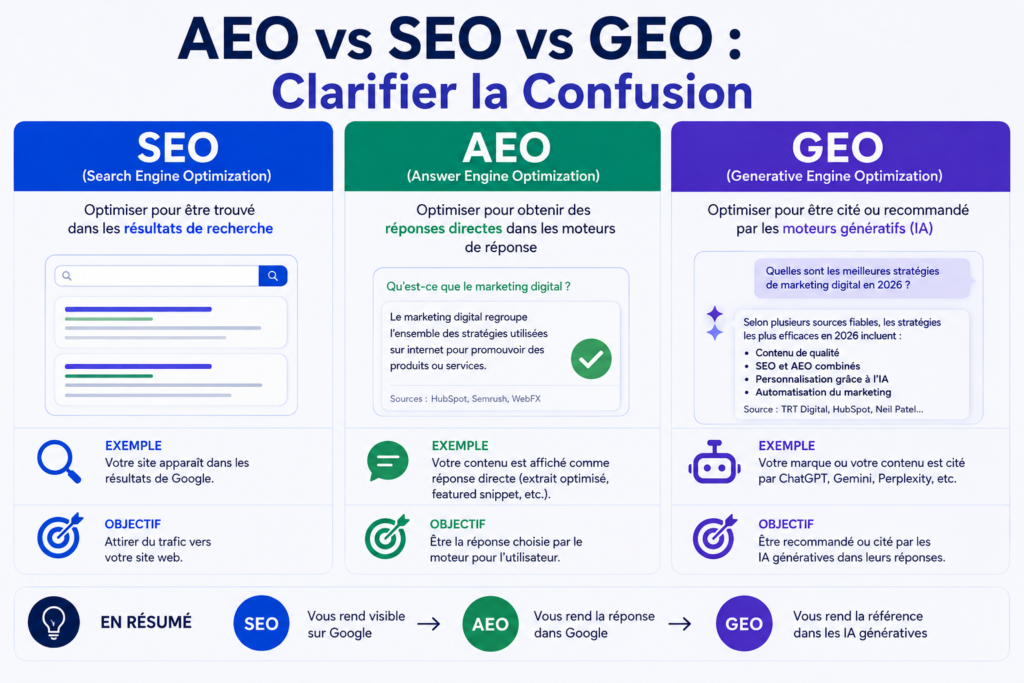 AEO vs SEO vs GEO